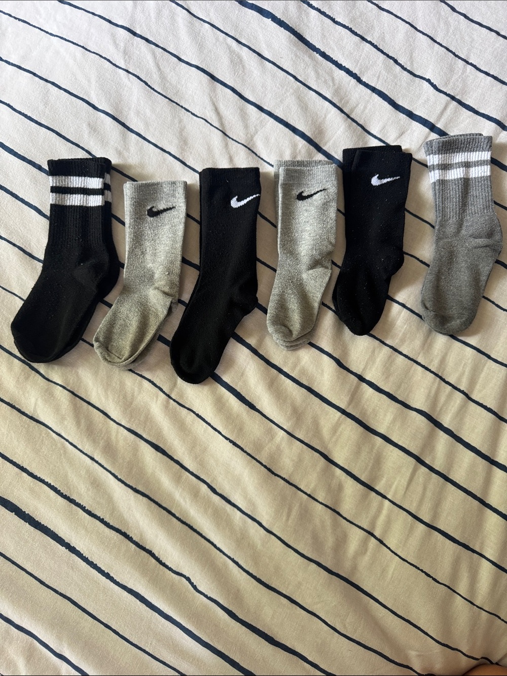 Nike Black & Gray Athletic Crew Socks – 6-Pack